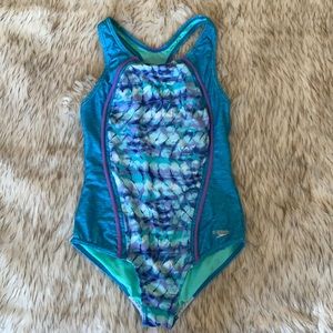 Speedo One Piece Tie-Dyed Swim Suit